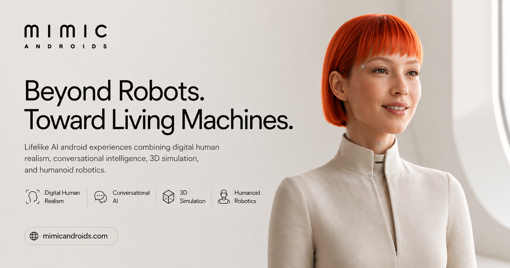 Mimic Androids lifelike AI android concept
